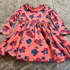 Tea Collection Coral and Navy Floral Dress